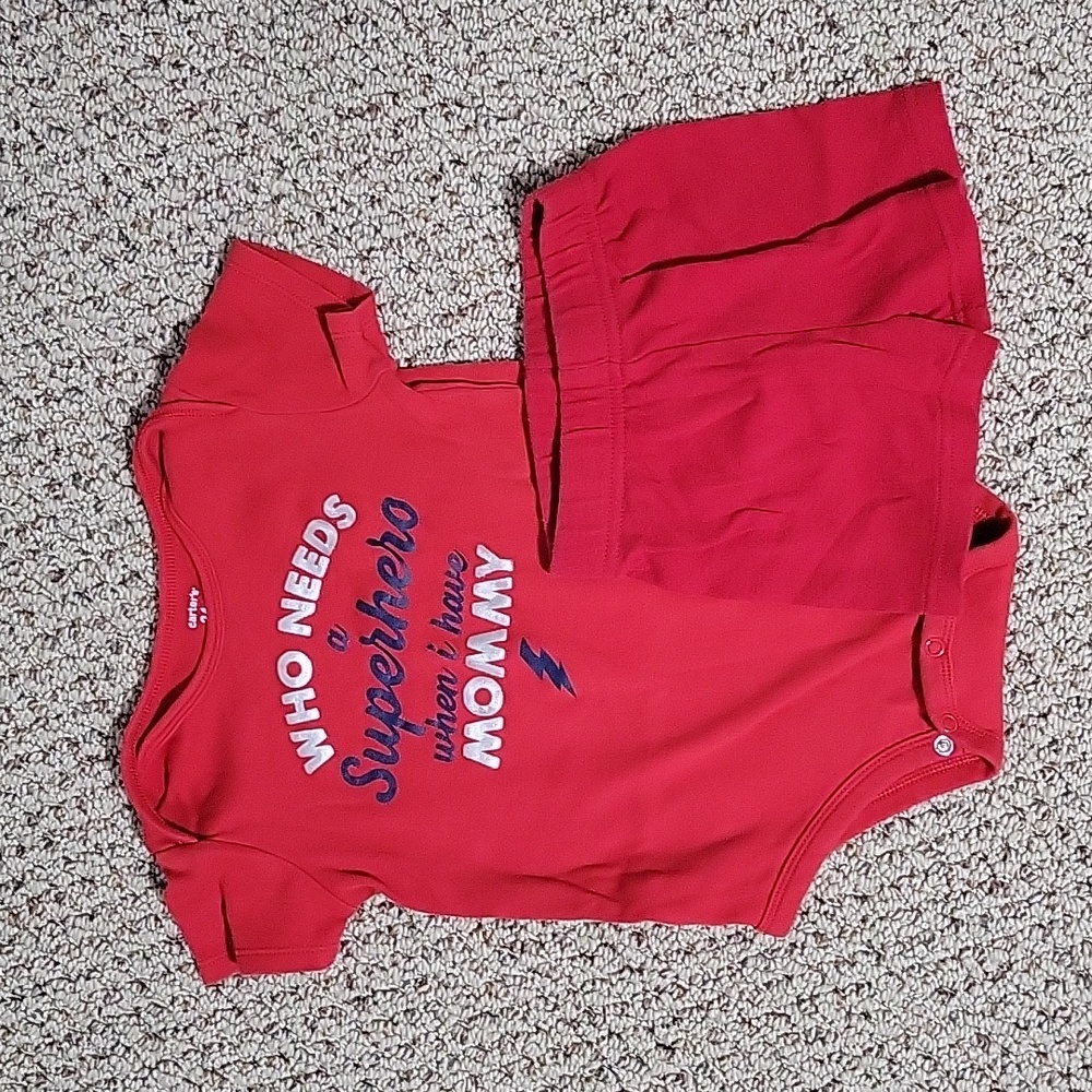 Red Carter's Onesie Set